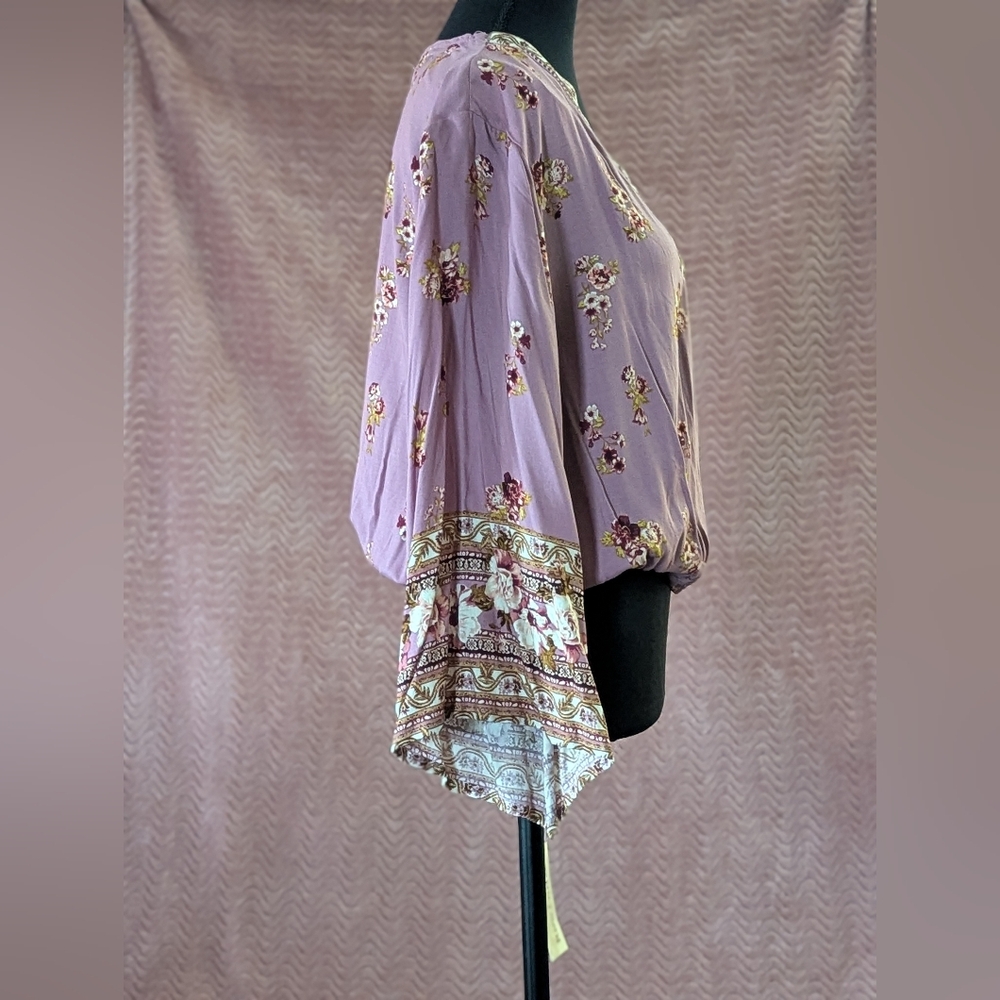 NWT Rewind Women's /Juniors Antique Plum Floral Top - Picture 4 of 8